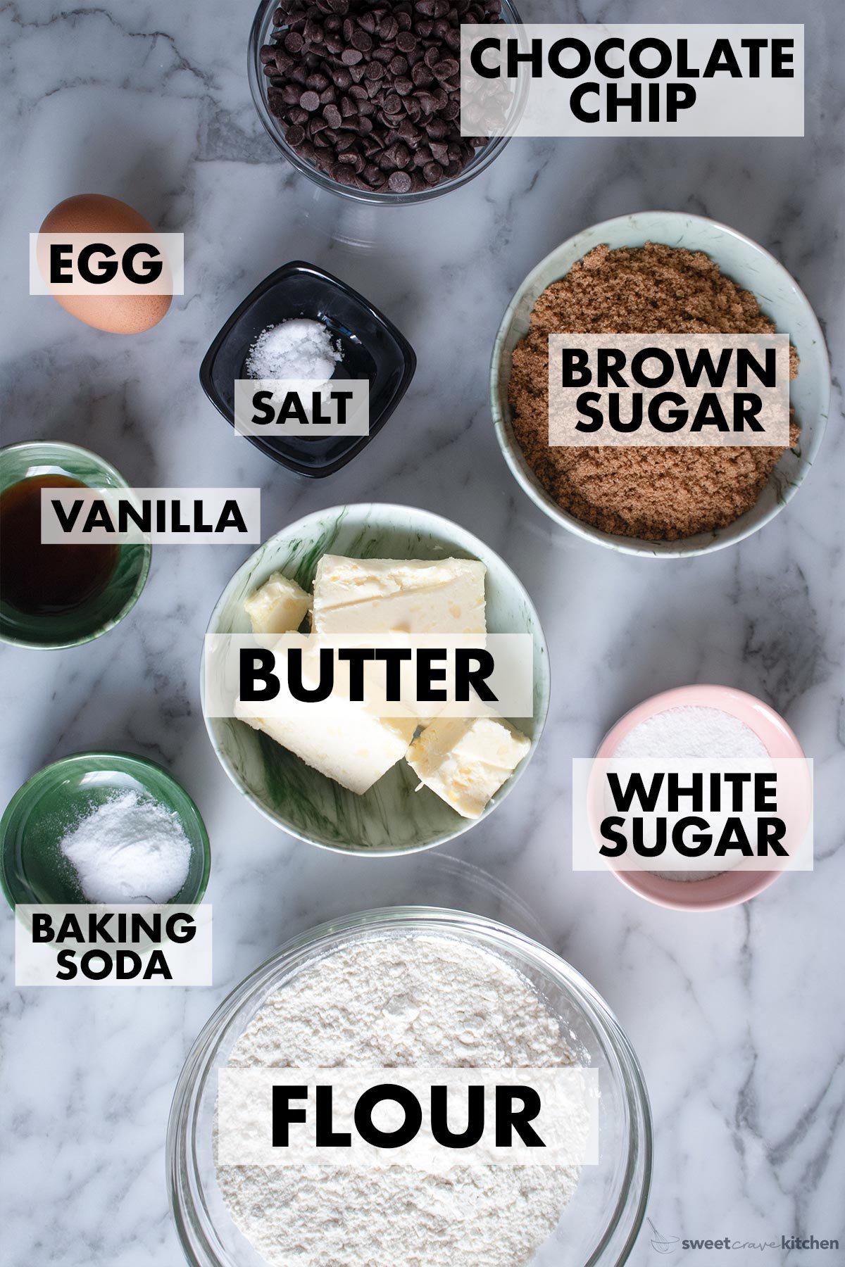 ingredients of chocolate chip cookies