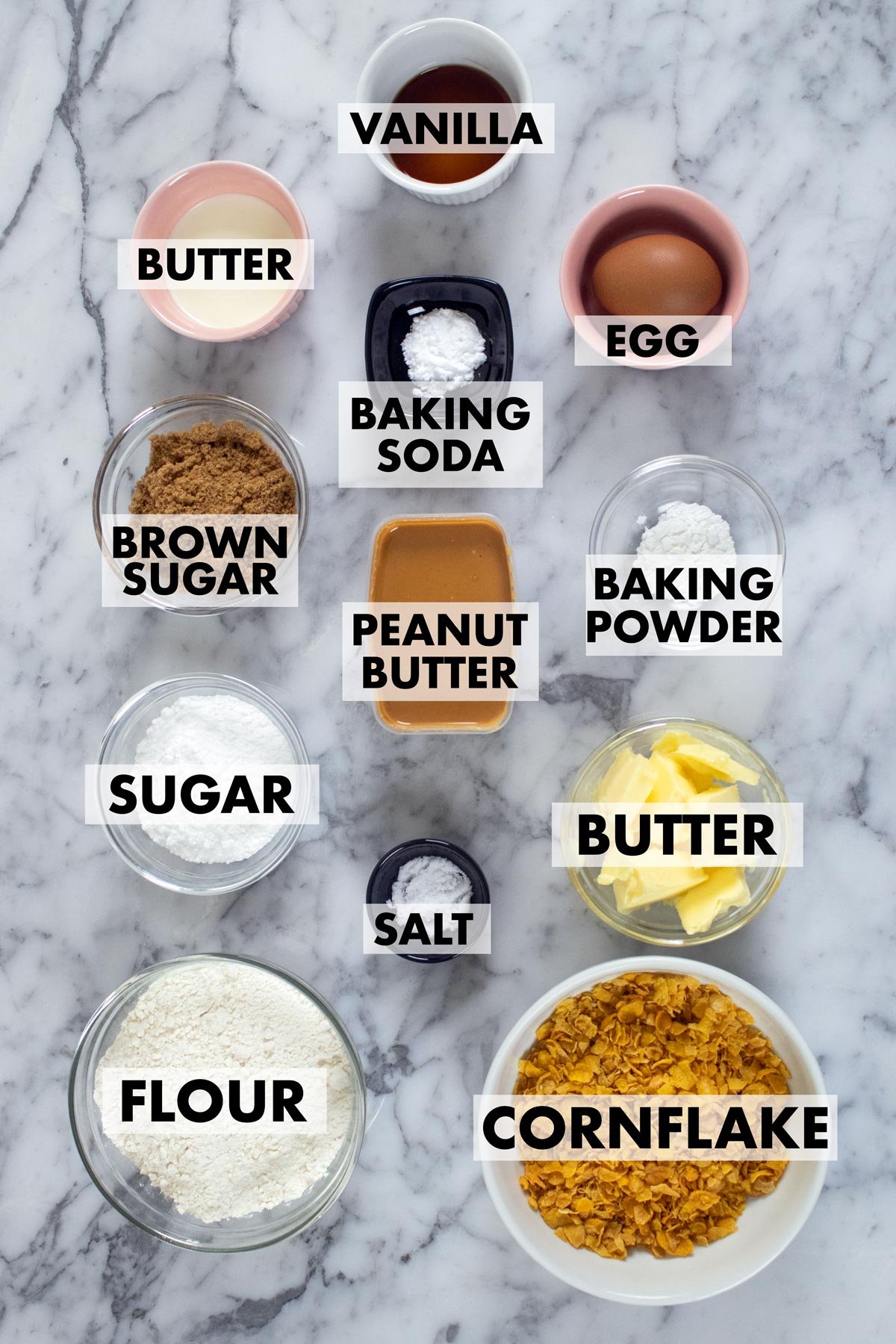 peanut butter cornflake cookies ingredients