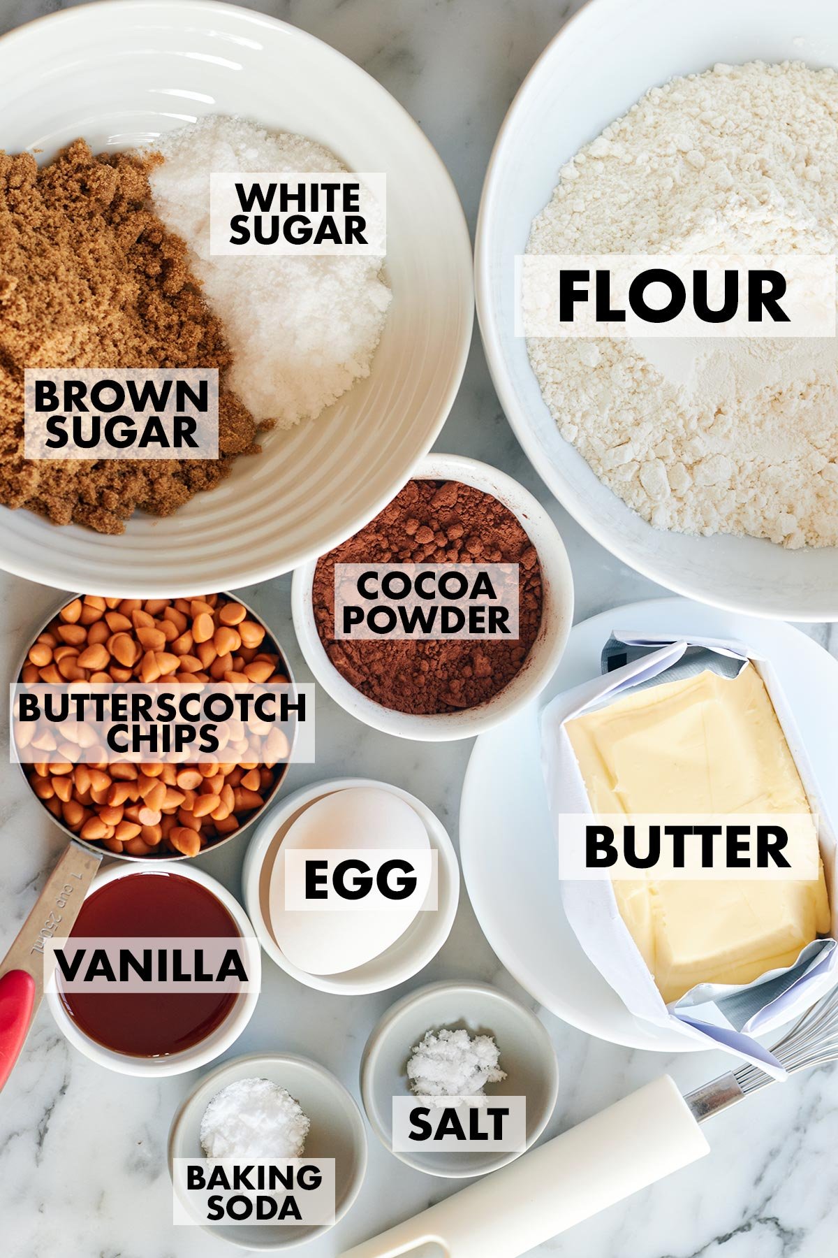 Ingredients of Butterscotch Chip Cookies