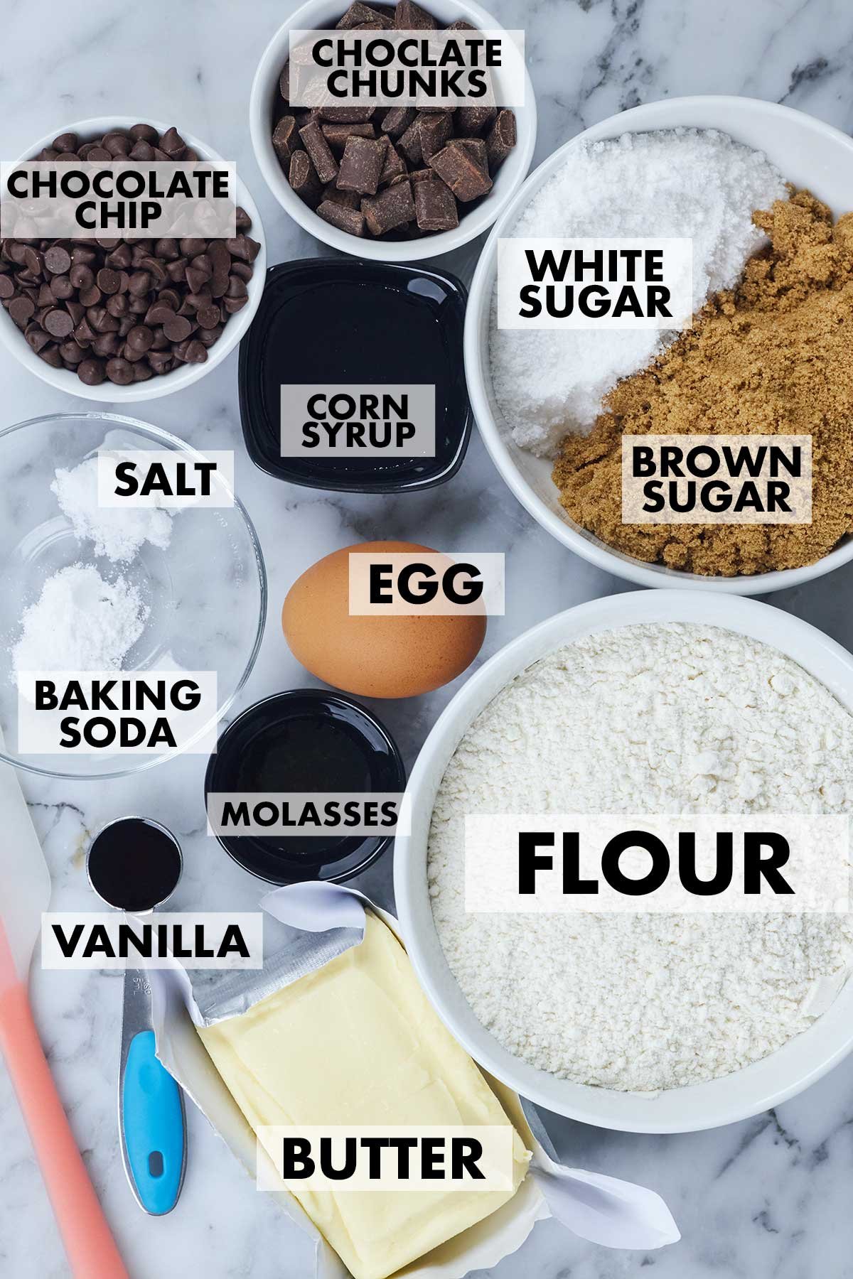 Ingredients of Costco Chocolate Chip Cookies